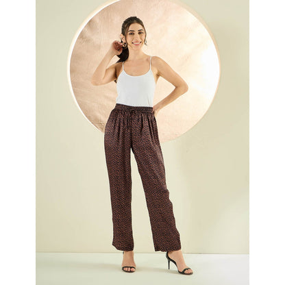 First Resort by Ramola Bachchan Brown Animal Print Pant