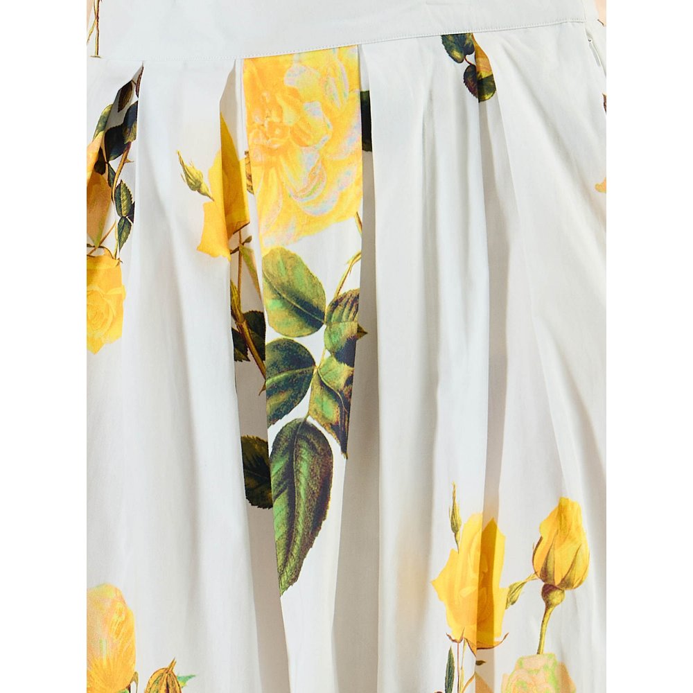 First Resort by Ramola Bachchan White And Yellow Floral Wide Leg Palazzo