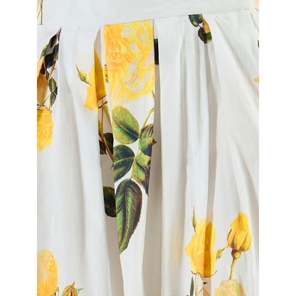 First Resort by Ramola Bachchan White And Yellow Floral Wide Leg Palazzo