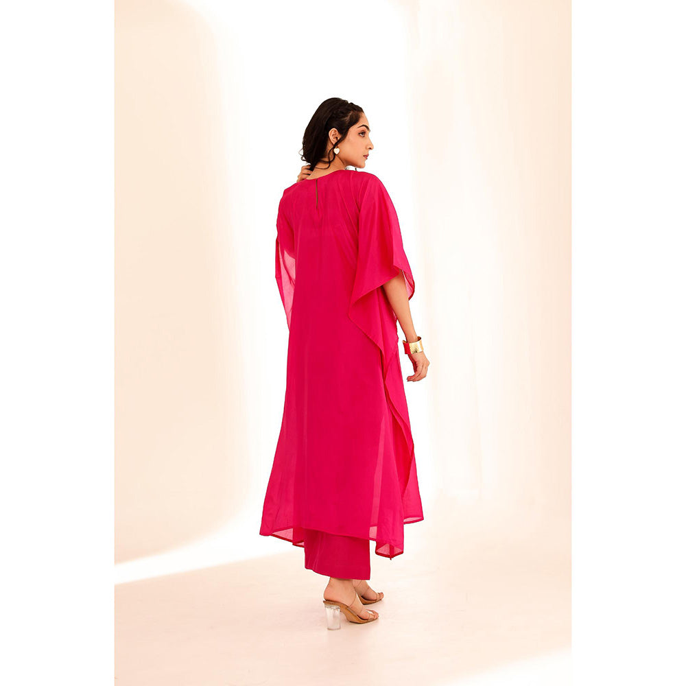 Firann By Shaheen Pink Kaftan with Pant (Set of 2)