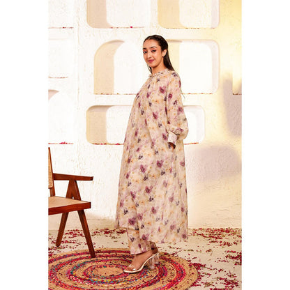 Firann By Shaheen Beige Kurta with Pant (Set of 2)