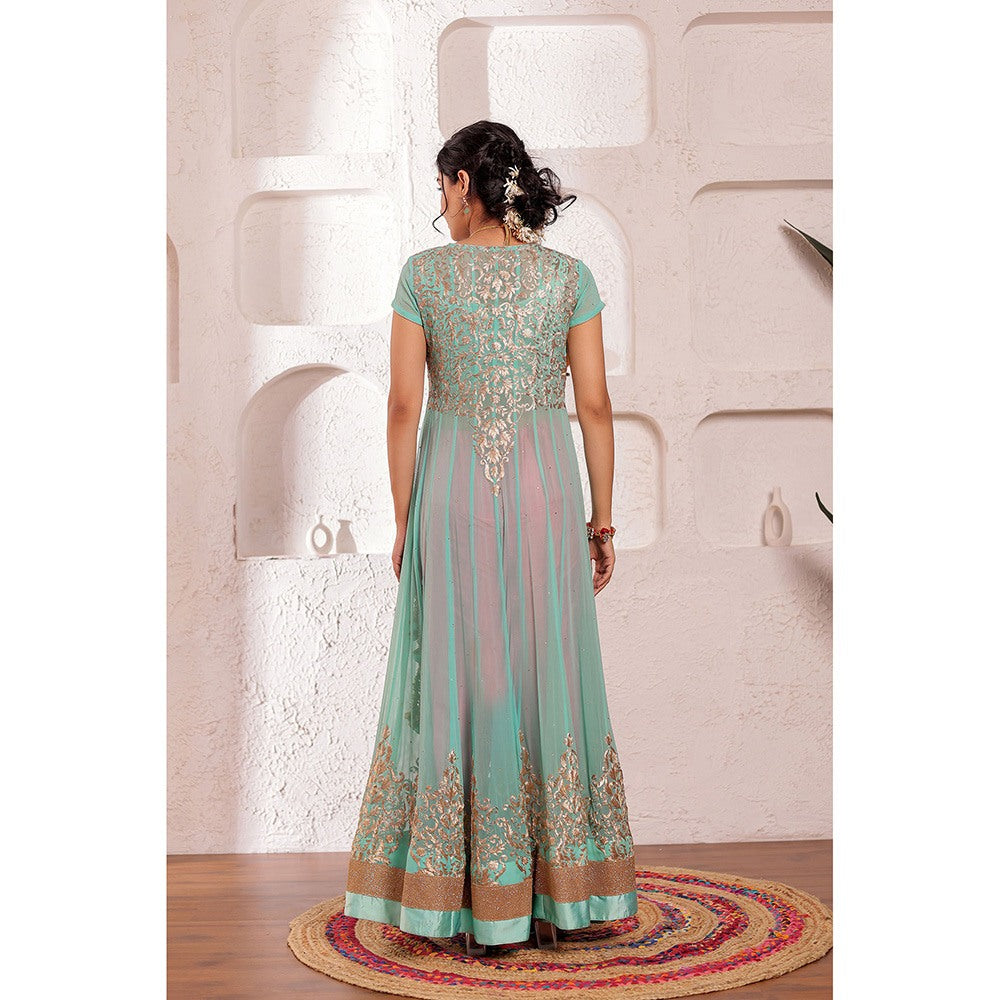 Firann By Shaheen Blue Kurta with Dhoti (Set of 2)