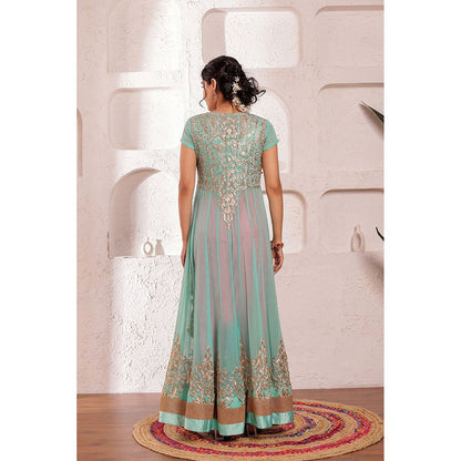 Firann By Shaheen Blue Kurta with Dhoti (Set of 2)