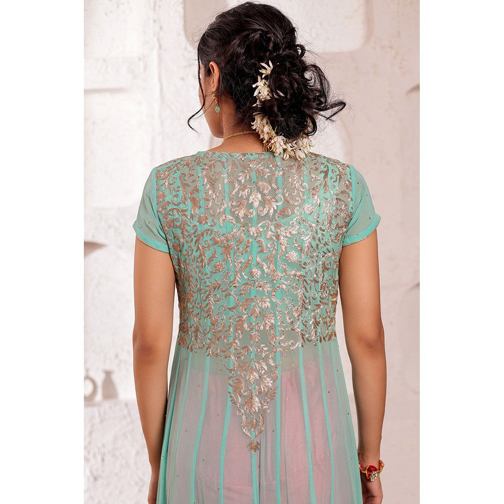 Firann By Shaheen Blue Kurta with Dhoti (Set of 2)