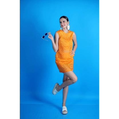 Firki by Sweta Orange Citrus Burst Co-Ord (Set of 2)