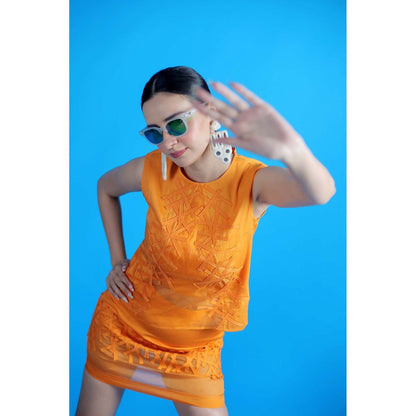 Firki by Sweta Orange Citrus Burst Co-Ord (Set of 2)