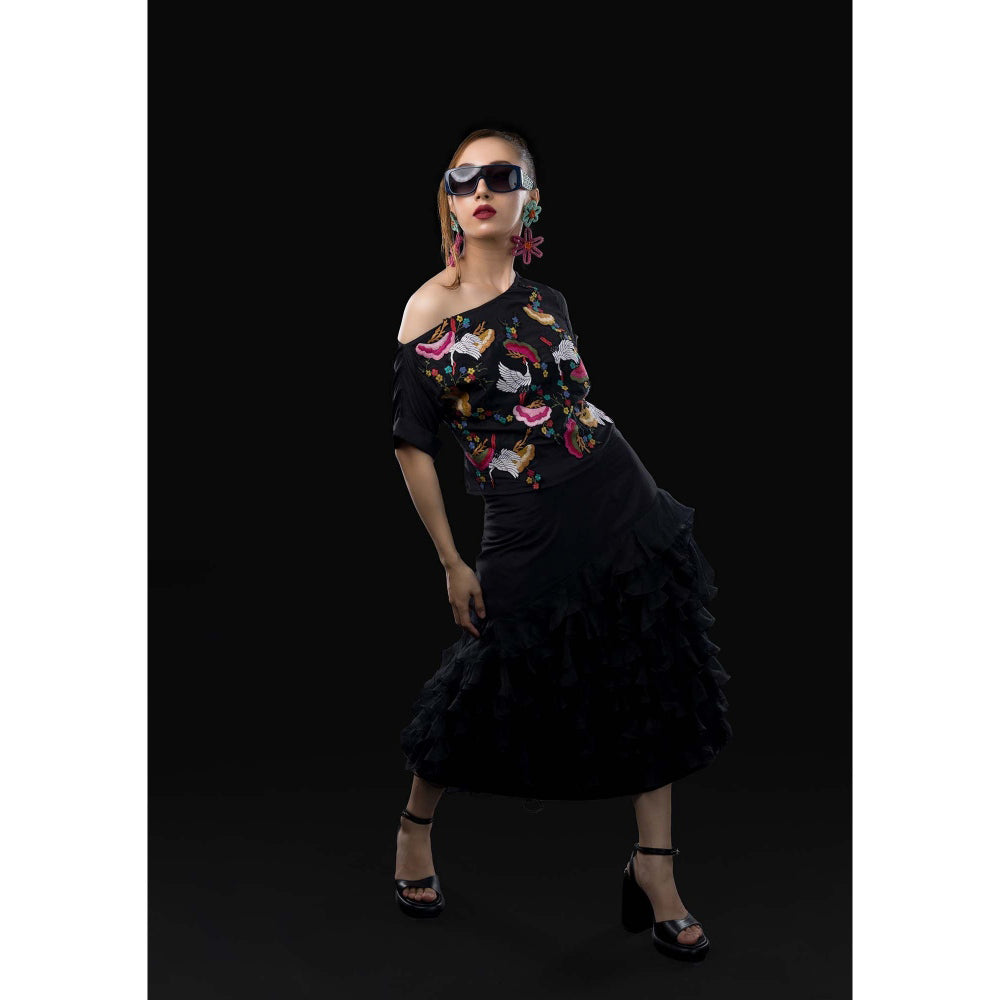 Firki by Sweta Black Tokyo Twilight Co-Ord (Set of 2)