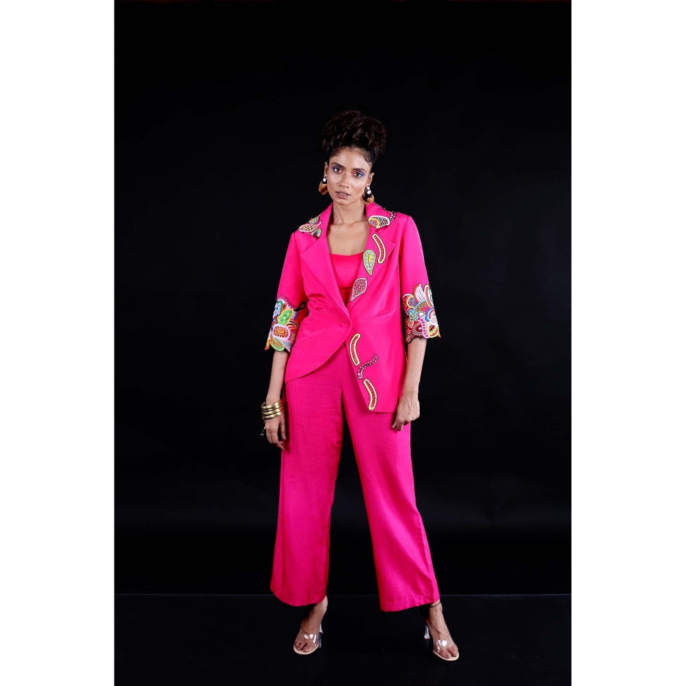 Firki by Sweta Pink Ekon Co-Ord (Set of 3)
