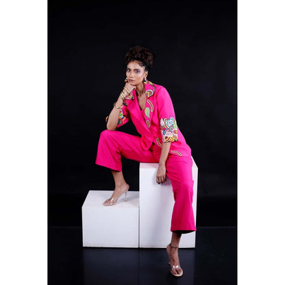 Firki by Sweta Pink Ekon Co-Ord (Set of 3)