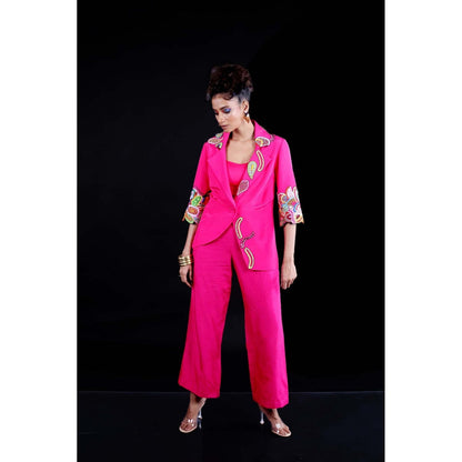 Firki by Sweta Pink Ekon Co-Ord (Set of 3)