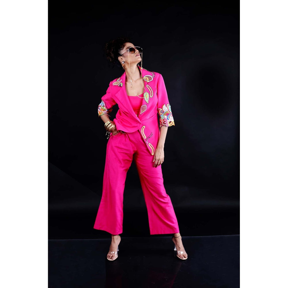 Firki by Sweta Pink Ekon Co-Ord (Set of 3)