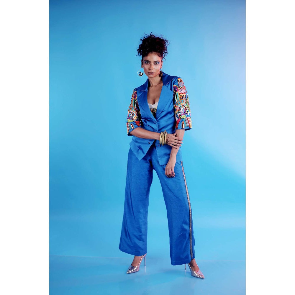 Firki by Sweta Blue Oshun Co-Ord (Set of 3)