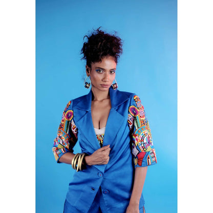 Firki by Sweta Blue Oshun Co-Ord (Set of 3)