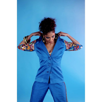 Firki by Sweta Blue Oshun Co-Ord (Set of 3)