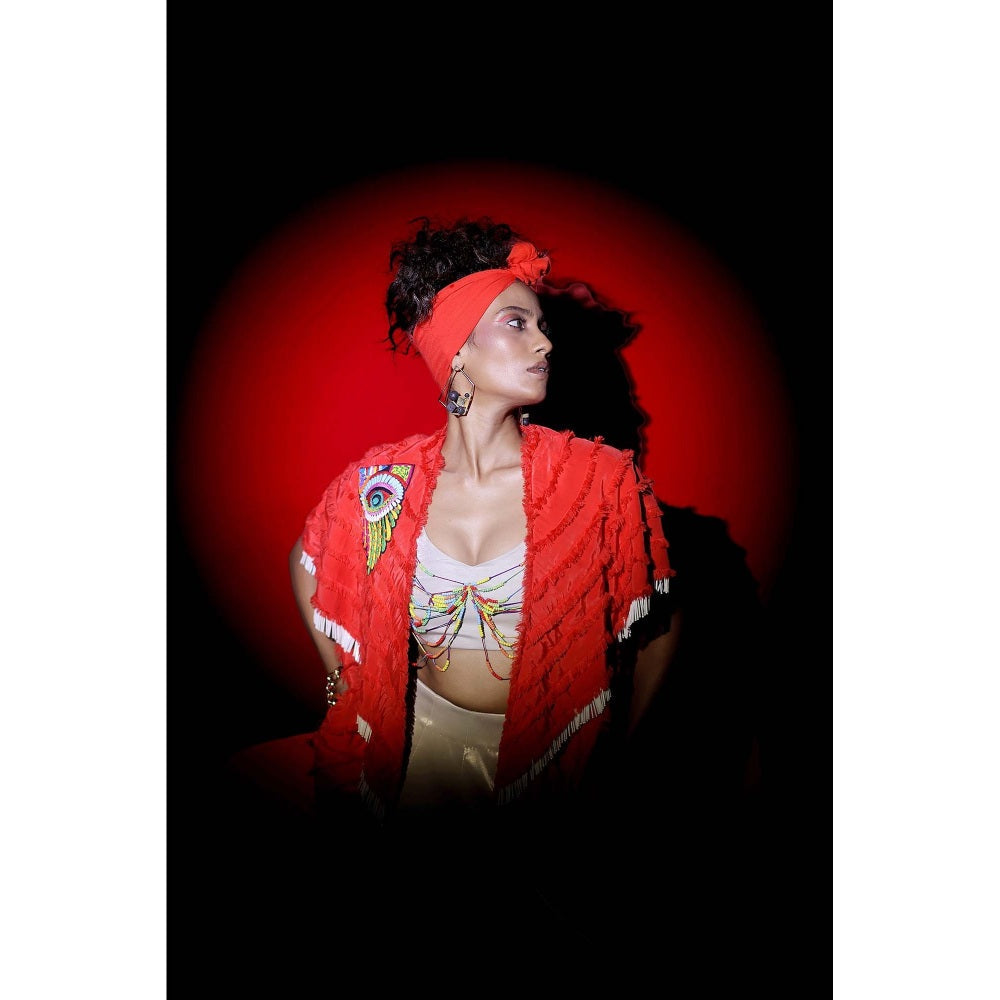 Firki by Sweta Red Chinua Co-Ord (Set of 2)