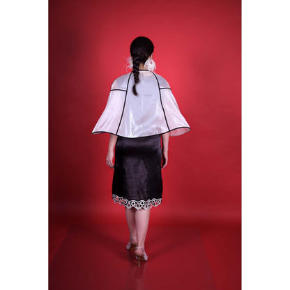 Firki by Sweta Black Stargaze Dress with Cape (Set of 2)