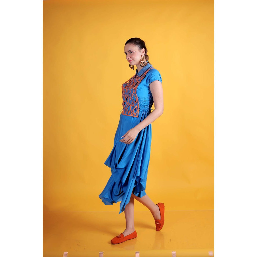 Firki by Sweta Blue Sapphire Song Dress