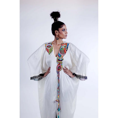 Firki by Sweta White Angelique Kaftan Dress