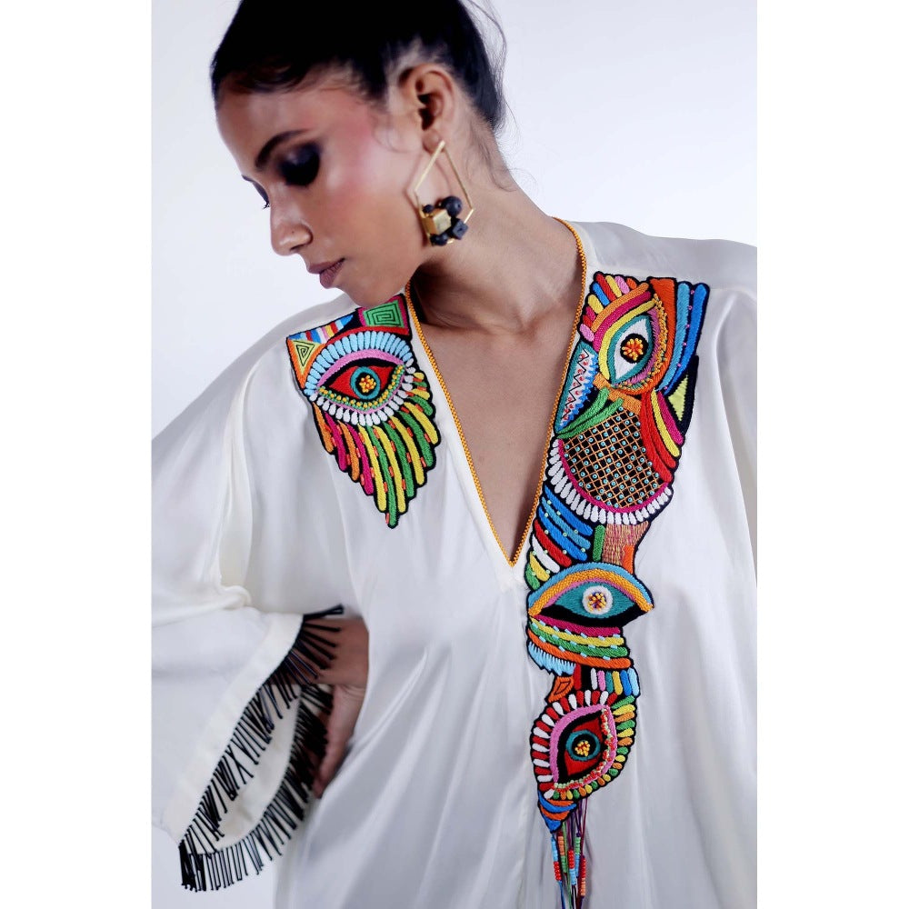 Firki by Sweta White Angelique Kaftan Dress