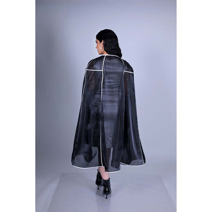 Firki by Sweta White Champagne Cape with Dress