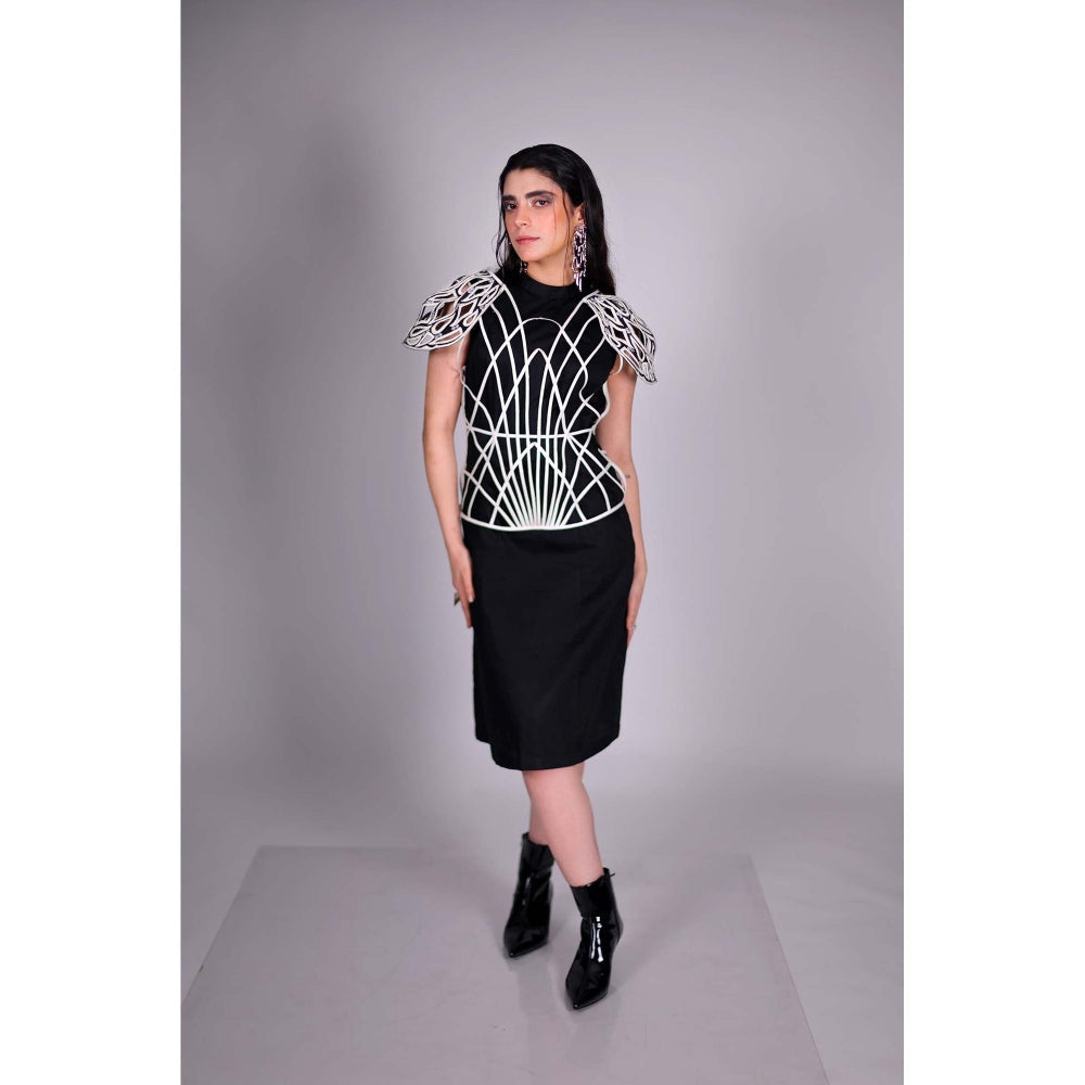 Firki by Sweta Bleed Black Dress with Top