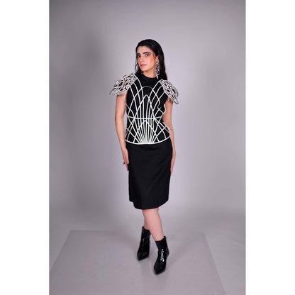 Firki by Sweta Bleed Black Dress with Top