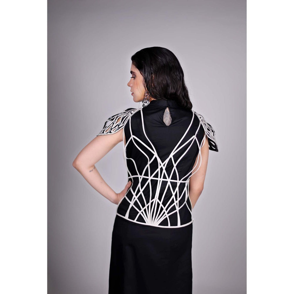 Firki by Sweta Bleed Black Dress with Top