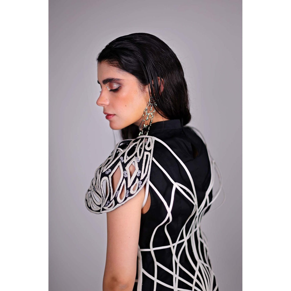 Firki by Sweta Bleed Black Dress with Top