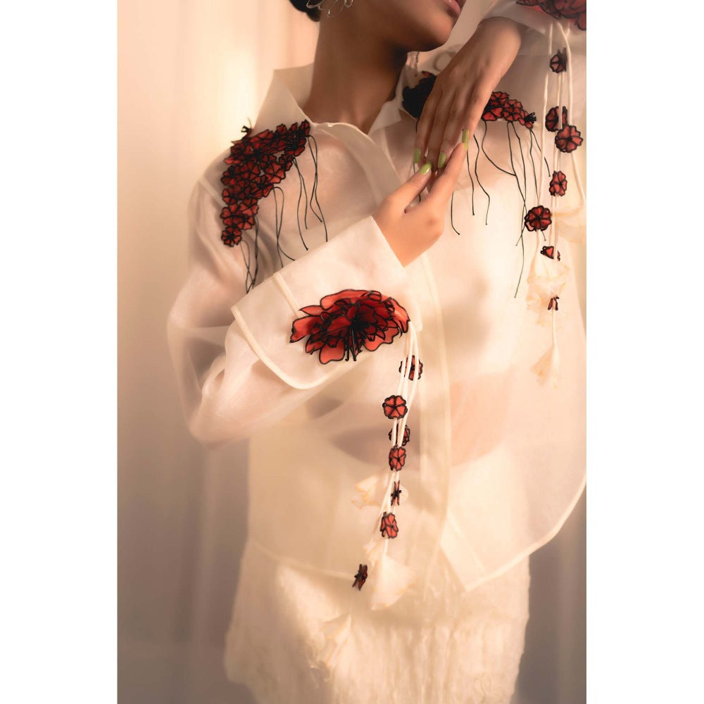 Firki by Sweta Women Ivory Floral Shirt
