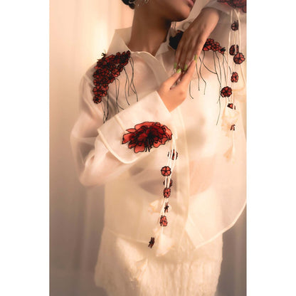Firki by Sweta Women Ivory Floral Shirt