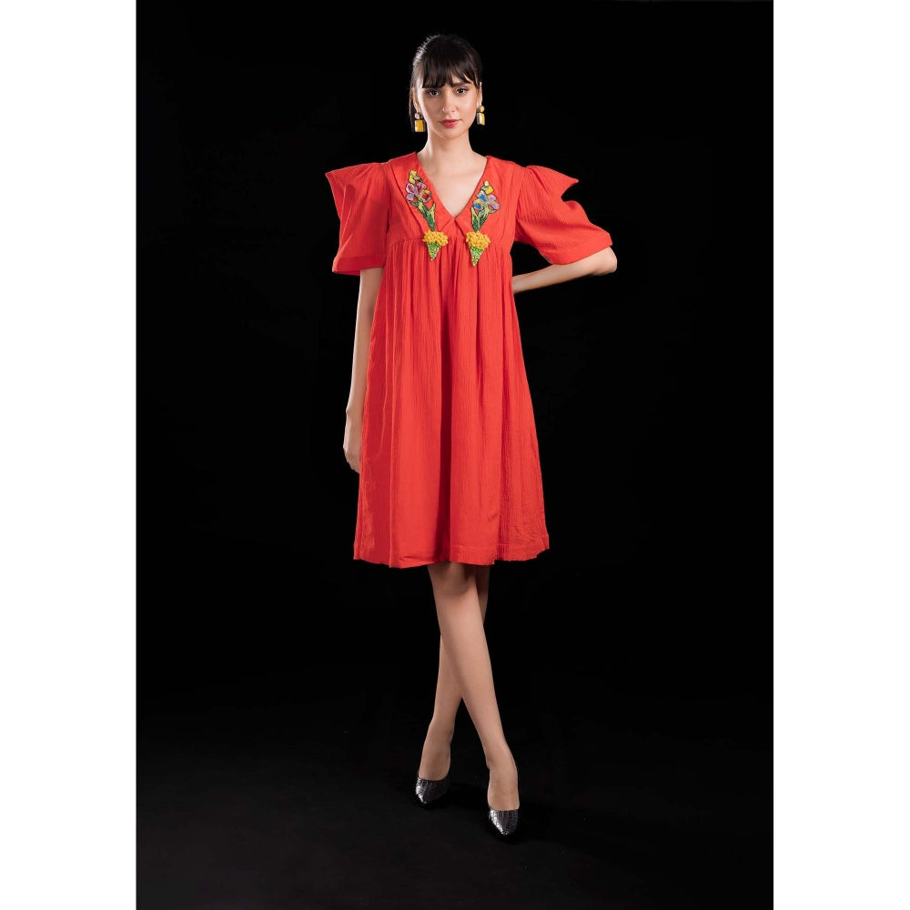 Firki by Sweta Red Lady Bird Dress