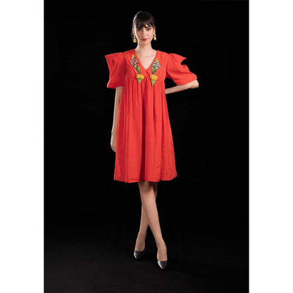 Firki by Sweta Red Lady Bird Dress