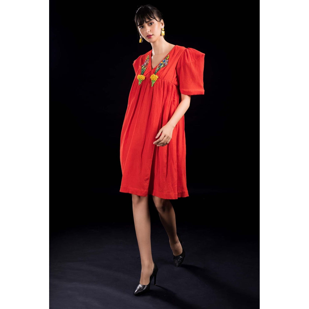 Firki by Sweta Red Lady Bird Dress