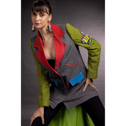 Firki by Sweta Grey Fossil Blazer