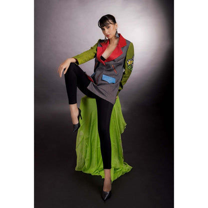 Firki by Sweta Grey Fossil Blazer