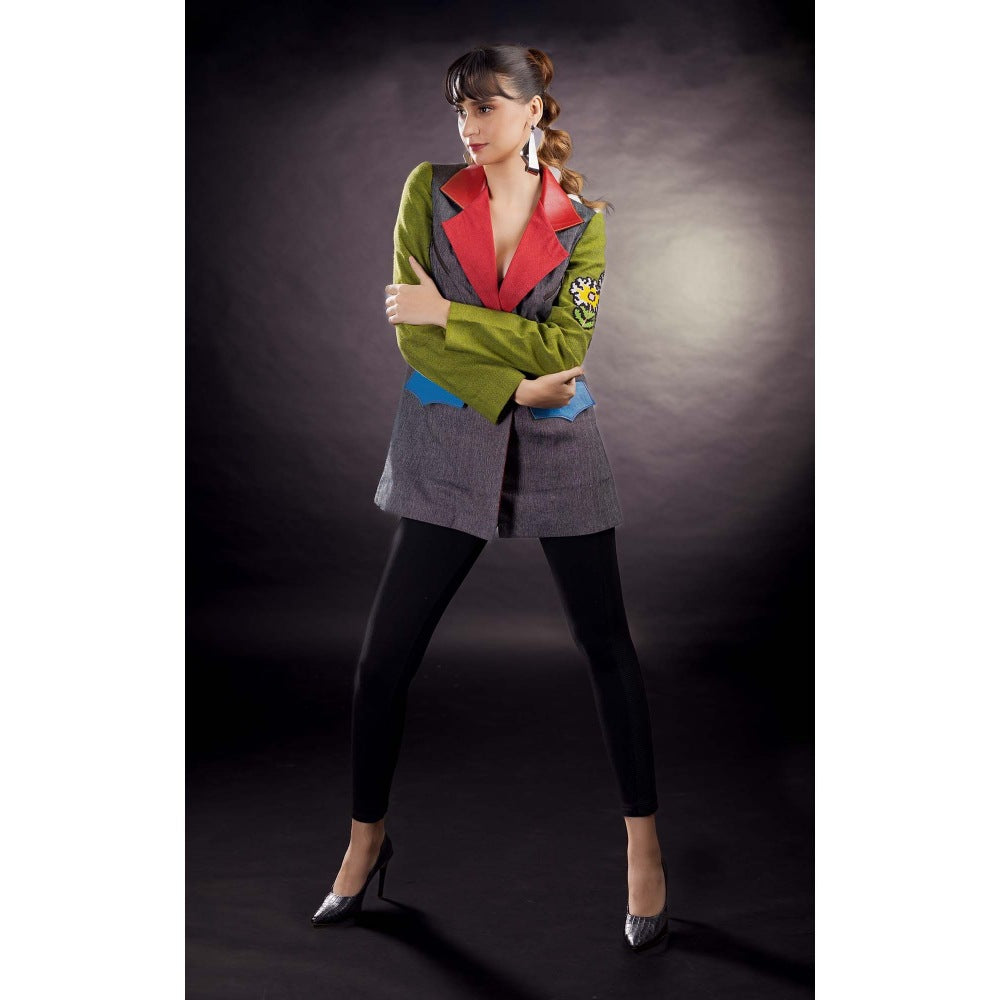 Firki by Sweta Grey Fossil Blazer