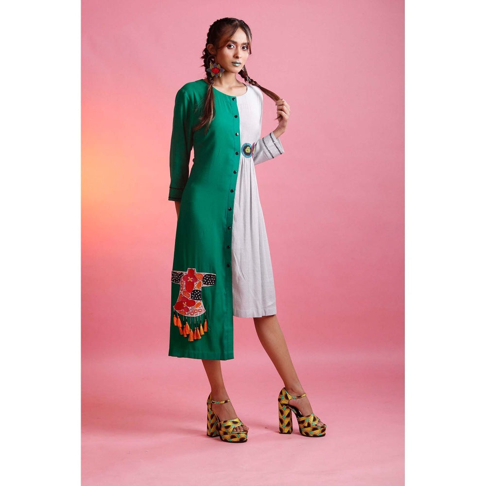 Firki by Sweta Green Asymmetric Dress