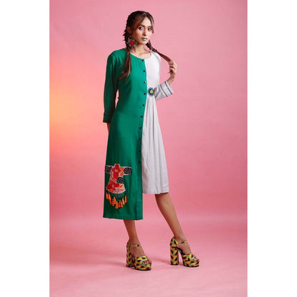 Firki by Sweta Green Asymmetric Dress