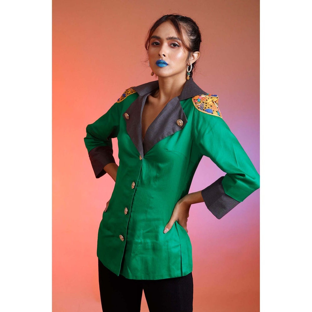 Firki by Sweta Grassy Green Blazer
