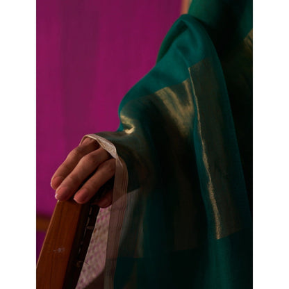 Five Point Five Green Ombre Nitya Saree with Unstitched Blouse