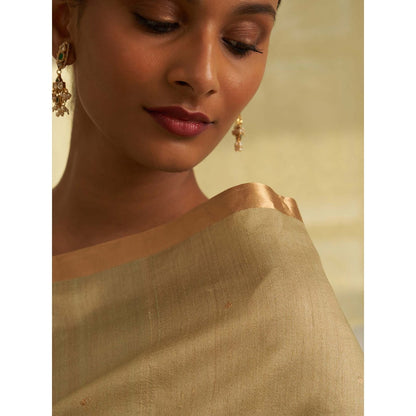 Five Point Five Sage Green Amoha Saree with Unstitched Blouse