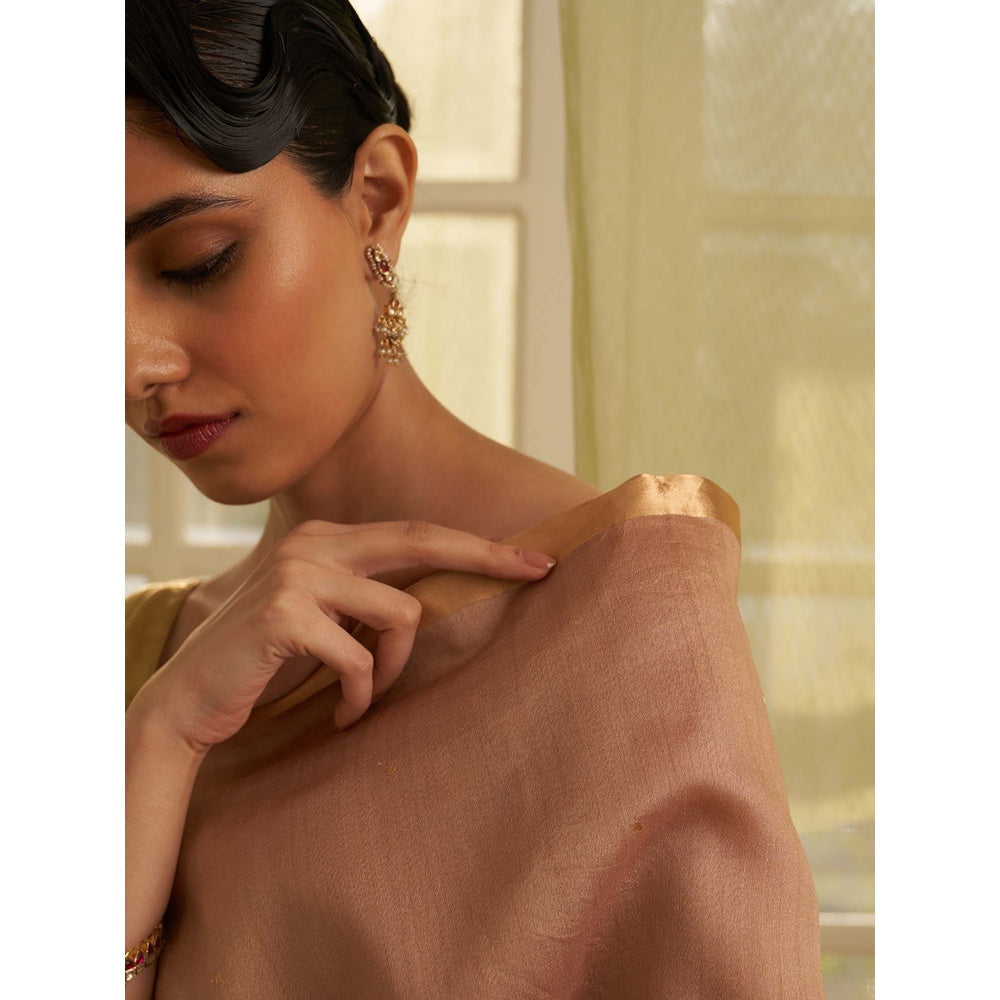 Five Point Five Dusty Pink Amoha Saree with Unstitched Blouse