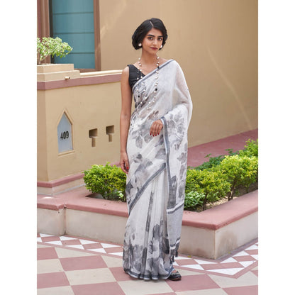 Five Point Five Chandni Floral Saree with Unstitched Blouse