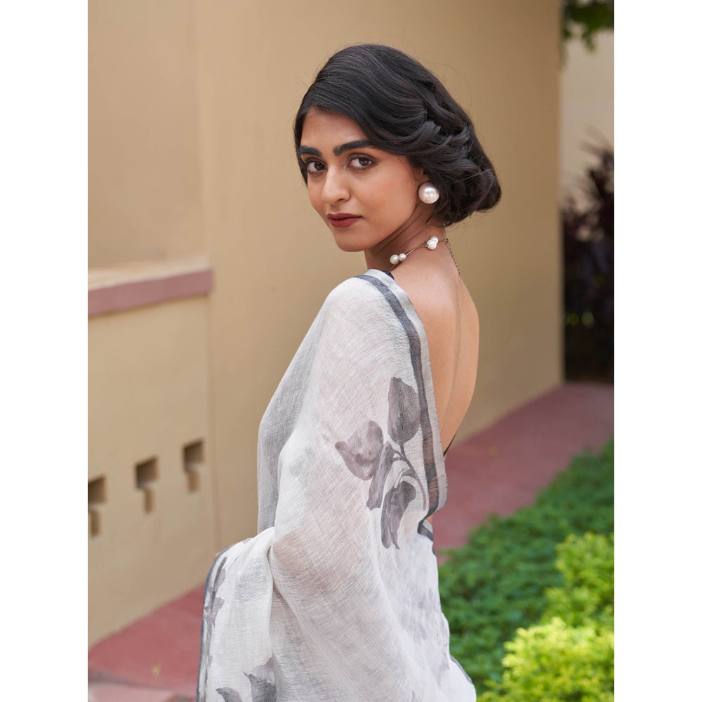 Five Point Five Chandni Floral Saree with Unstitched Blouse