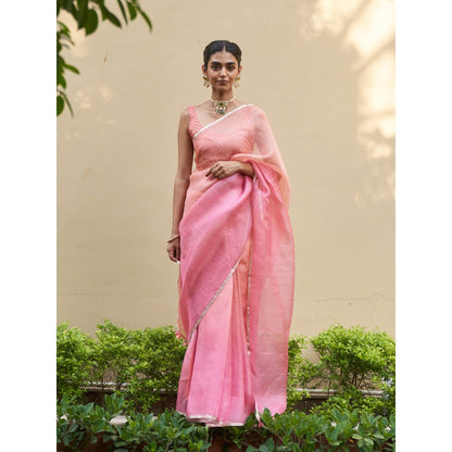 Five Point Five Urmi Pink Ombre Saree with Unstitched Blouse