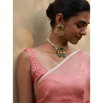 Five Point Five Urmi Pink Ombre Saree with Unstitched Blouse