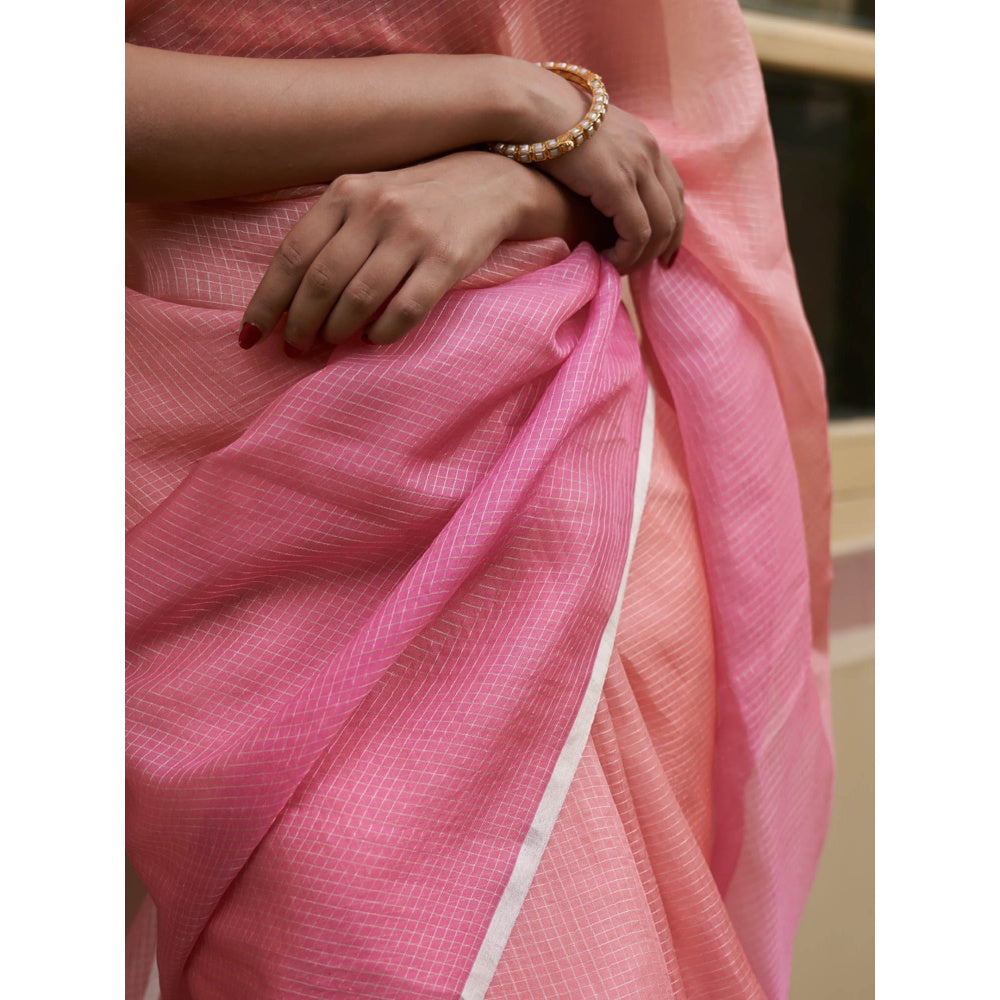 Five Point Five Urmi Pink Ombre Saree with Unstitched Blouse