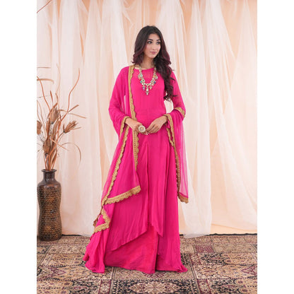 Farha Syed Anarkali Hot Pink Skirt (Set of 3)