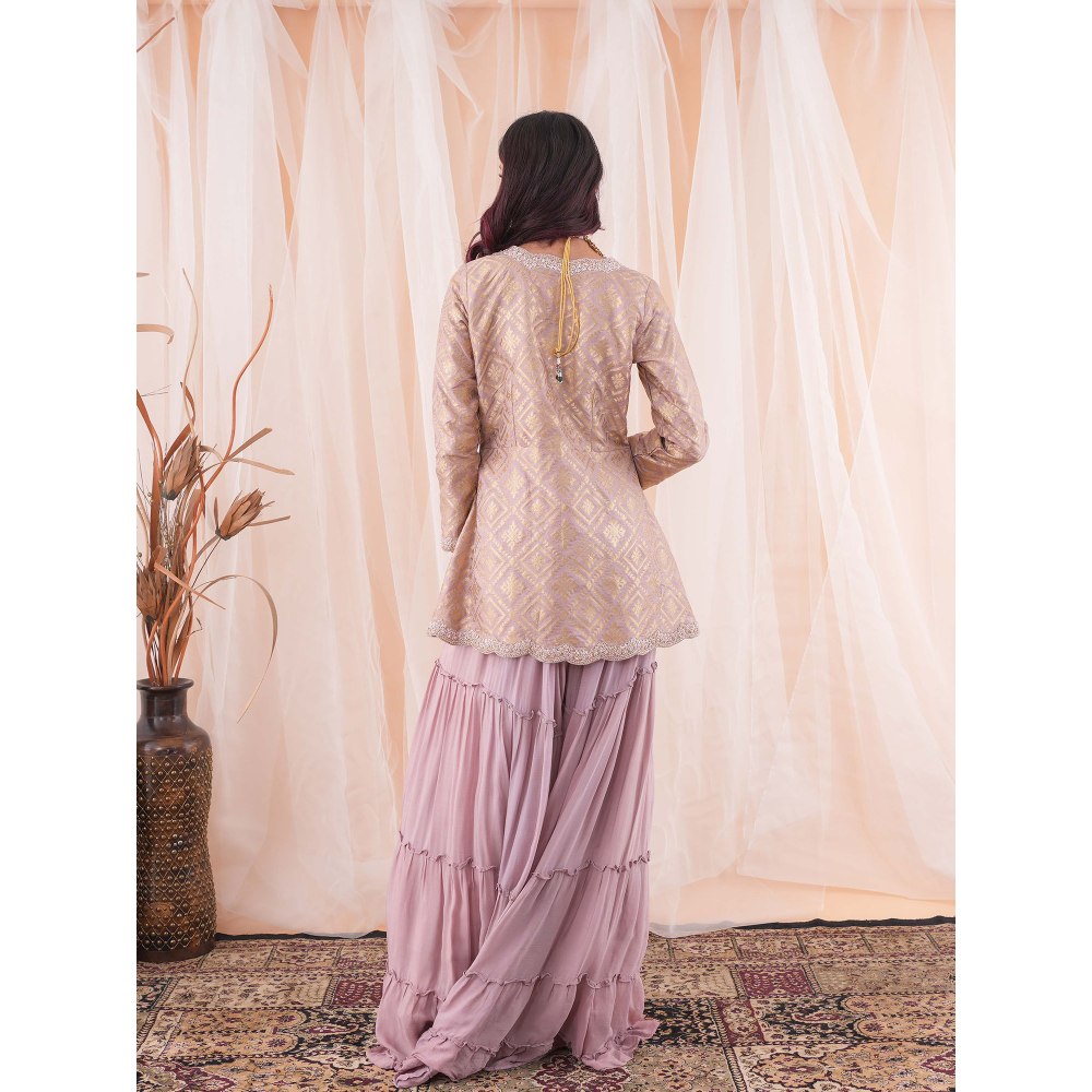 Farha Syed Lavender Peplum Sharara (Set of 3)