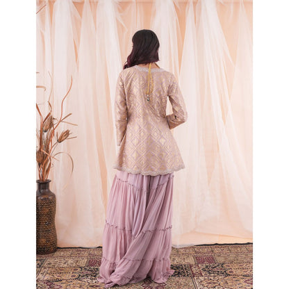 Farha Syed Lavender Peplum Sharara (Set of 3)